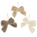 Floristik24 Lazo decorativo de felpa con colgador, 16 cm, 3 unidades