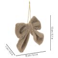 Lazo decorativo de felpa con colgador, 16 cm, 3 unidades | Floristik24.es