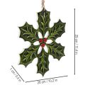 Adorno de acebo, decoración navideña para colgar, 26 cm | Floristik24.es