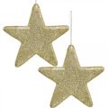 Floristik24 Adorno navideño estrella colgante brillo dorado 18.5cm 4pcs