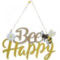 Floristik24 Letrero decorativo abeja “Bee Happy” decoración de verano madera 31×18cm 2ud