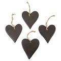 Floristik24 Decoración colgante corazón de pizarra corazones decorativos negro 10,5 cm 4 piezas