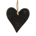 Floristik24 Decoración colgante corazón de pizarra corazones decorativos negro 10,5 cm 4 piezas