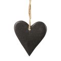 Floristik24 Decoración colgante corazón de pizarra corazones decorativos negro 7cm 6ud