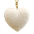 Colgador decorativo corazón de madera corazón decorativo para colgar blanco 12cm 3uds