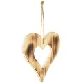 Floristik24 Corazones de madera colgador decorativo corazón en corazón flameado 15x15cm 4ud