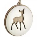 Floristik24 Colgante con ciervo, medallón decorativo, decoración madera, Adviento Ø9,5cm 6ud