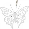 Floristik24 Mariposa decoración colgante vintage metal decoración blanco 15×12cm 3pcs