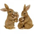 Floristik24 Figuras de decoración de conejo familia de conejos decoración de Pascua H11.5cm 2pcs