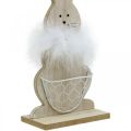 Floristik24 Conejito con cesta Conejito de Pascua decoración de madera Naturaleza de Pascua H30cm