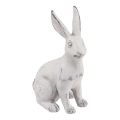 Floristik24 Conejo sentado conejo decorativo piedra artificial blanco gris Al. 21,5 cm
