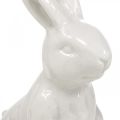 Floristik24 Conejito de cerámica sentado conejito de Pascua blanco decoración de Pascua H14.5cm 3pcs