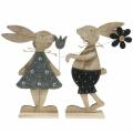 Floristik24 Figura decorativa conejo madera fieltro 30/31.5cm 2pcs