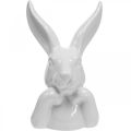 Floristik24 Deco conejo de cerámica blanca, busto de conejo decoración Pascua H17cm 3pcs
