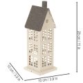 Casa decorativa de metal con ventanas y chimenea, 28 cm. | Floristik24.es
