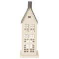 Casa decorativa de metal con ventanas y chimenea, 28 cm. | Floristik24.es