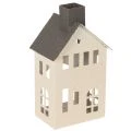 Floristik24 Casa decorativa de metal con chimenea y ventana, 24 cm.