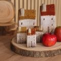 Conjunto de casas decorativas de cerámica, casas en miniatura para colocar de pie, 7 cm, 3 piezas | Floristik24.es