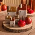 Decoración de cerámica con forma de casa y chimenea, casita para velas, otoño e invierno, 13 cm, 2 piezas | Floristik24.es