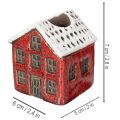 Portavelas de cerámica, casita decorativa con nieve para decoración de mesa, 7 cm, 2 piezas | Floristik24.es