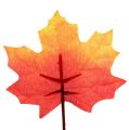 Floristik24 Decoración de otoño Maple Leaf naranja-rojo 13cm 12pcs