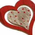Floristik24 Corazón rojo, blanco, madera natural surtida 4,5x4,5cm 24pcs