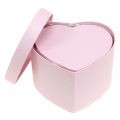Floristik24 Caja de flores corazón rosa 14/16cm 2uds