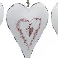 Floristik24 Corazones decorativos para colgar metal corazón de metal blanco 12×16cm 3uds