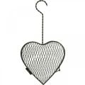 Corazón de metal, corazón de alambre, corazón de cesta Marrón H16.5cm L31cm