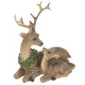 Floristik24 Figura decorativa de una familia de ciervos con nieve como decoración invernal, 17 cm.