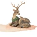 Figura decorativa de una familia de ciervos con nieve como decoración invernal, 17 cm. | Floristik24.es