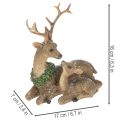 Figura decorativa de una familia de ciervos con nieve como decoración invernal, 17 cm. | Floristik24.es