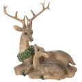 Figura decorativa de una familia de ciervos con nieve como decoración invernal, 17 cm. | Floristik24.es