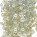 Floristik24 Decoración de boda, cadena decorativa de perlas, guirnalda con perlas, alambre decorativo 2,5 m 2 piezas