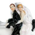 Floristik24 Figura de boda novios en moto 9 cm