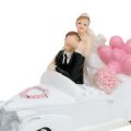 Floristik24 Figura de boda recién casados en el coche 16cm