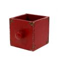 Floristik24 Caja de madera, cajón rojo 9x9x9cm 1pc