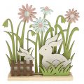 Floristik24 Expositor de madera conejos con flores 16,5cm
