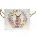 Macetero decorativo Shabby Wood White Bunny Macetero 12×14×14cm