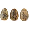 Floristik24 Huevos de madera madera de mango natural Huevos de Pascua hechos de madera decoración floral H10cm 3 piezas