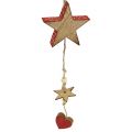 Floristik24 Percha de madera estrella y ángel natural / rojo 48cm 4pcs