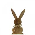 Floristik24 Conejito de madera sentado, madera de mango, decoración Pascua colores naturales Al. 18,5 cm