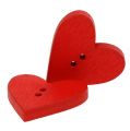 Floristik24 Botones corazón de madera 2,5cm rojo 48pcs