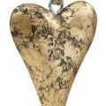 Floristik24 Corazón de madera efecto dorado, San Valentín, decoración de boda 10 × 7cm
