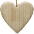 Floristik24 Corazón de madera para colgar naturaleza Corazones decorativos Día de San Valentín Día de la Madre 3pcs