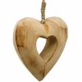 Floristik24 Corazón colgante decorativo, corazón de madera, Día de San Valentín, colgante de madera, decoración de boda 6pcs