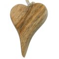 Floristik24 Colgador decorativo de corazón de madera decoración de madera de corazón para colgar naturaleza 14cm
