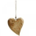 Floristik24 Corazón de madera, corazón colgante, corazón de madera de mango 16×20cm