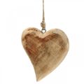 Floristik24 Corazón de madera, colgante de corazón de madera de mango 9×9cm 4pcs