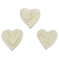 Floristik24 Corazones de madera corazones decorativos oro blanco brillo craquelado 4,5 cm 8 piezas